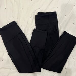 Two pairs of black, full length LuLuLemon leggings in great condition!
